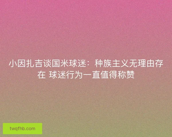小因扎吉谈国米球迷：种族主义无理由存在 球迷行为一直值得称赞