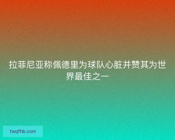 拉菲尼亚称佩德里为球队心脏并赞其为世界最佳之一 拉菲尼亚称佩德里为球队心脏并赞其为世界最佳之一