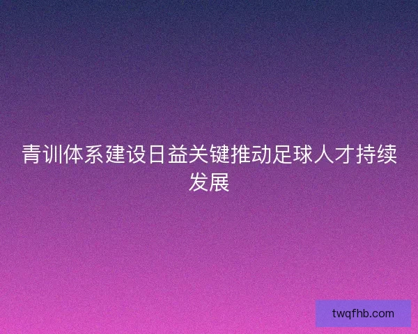 青训体系建设日益关键推动足球人才持续发展