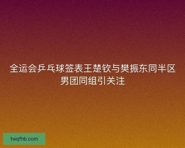 全运会乒乓球签表王楚钦与樊振东同半区男团同组引关注