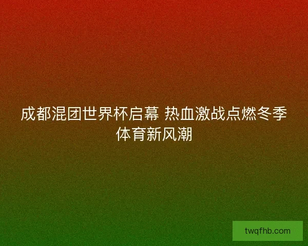 成都混团世界杯启幕 热血激战点燃冬季体育新风潮